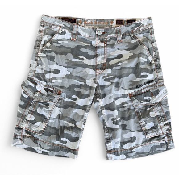 Rock Revival Other - ROCK REVIVAL grey camo Volcano Stitch pockets military army cargo shorts 38